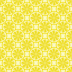 Seamless vector natural pattern of lemon slices