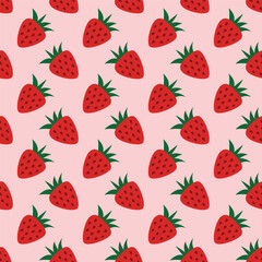 Strawberry seamless seamless vector natural pattern with