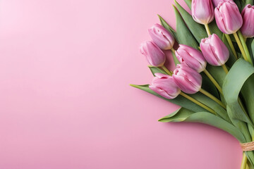 Radiant Tulip Collection: Color Splash on Pink Canvas