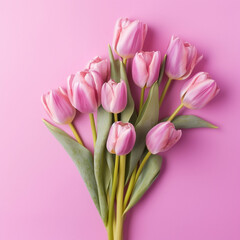Pink Harmony with Tulips: Colorful Floral Symphony