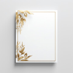 Wedding invitation card template luxury design with gold frame