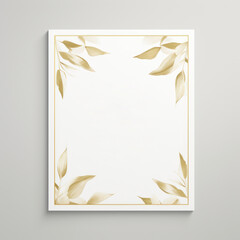 Wedding invitation card template luxury design with gold frame