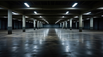Urban Void: Unoccupied Underground Mall Parking