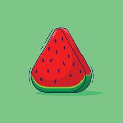 a piece of watermelon vector illustration cartoon mascot