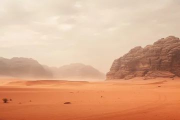 Abwaschbare Fototapete Red Mars like landscape in Wadi Rum desert Jordan © Celina