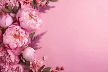 Floral Fantasy: Peony Rose Bouquet on Blushing Pink
