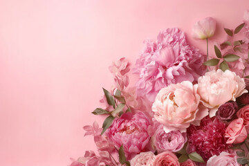 Charming Pink Whispers: Peonies Roses Tale
