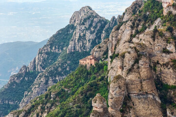 Fototapeta na wymiar Majestic View of Jagged Mountain Range in Montserrat, Spain
