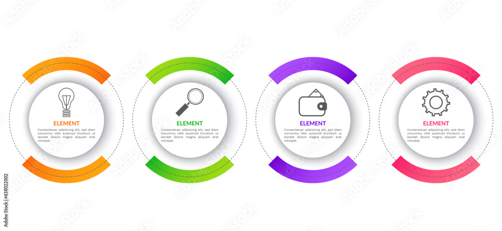 Poster business data visualization. infographic icons with 4 steps designed for abstract background templat