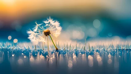 Fotobehang dandelion in the wind © Adi
