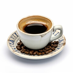 Fototapeta premium Illustration of a cup of coffee, on a white background. Generative AI.