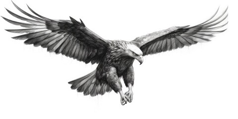 This is a drawing of an eagle. Very appropriate for photos or logos with nature or animal themes.