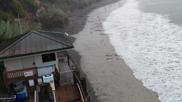 Rainy Day scenes from Swamis Reef Surf Park Encinitas California