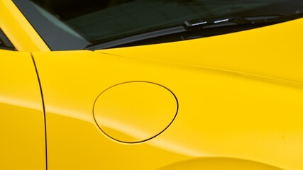 Car fender showing the fuel door