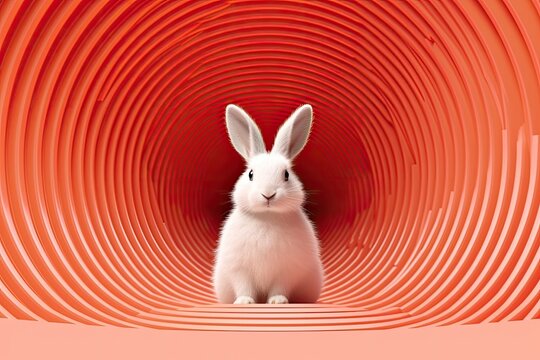 White Easter bunny animation makes a message