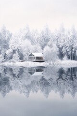 House on the winter lake