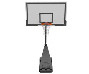 3d rendering basketball backboard with adjustable support