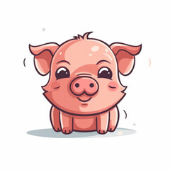 Illustration of a drawing of a little pig. Generative AI.
