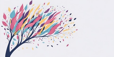 Fototapeta premium Abstract Sakura flowers cartoon. AI generated illustration