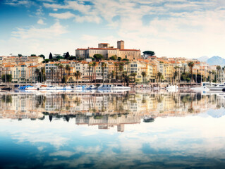 Panoramic view of the city of Cannes, France - obrazy, fototapety, plakaty