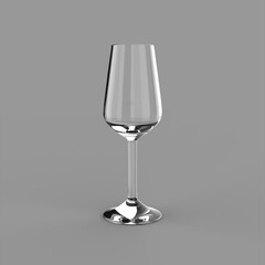 3d render glass image, drink, wine