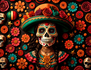 Art from Mexico depicting Day of the Dead and death