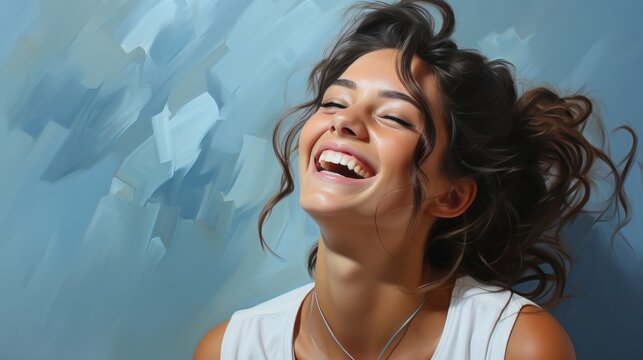 a woman enjoying life and laughing
