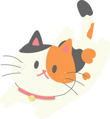 Cute ,funny and angry tabby cat doodle vector. Cartoon cat or kitten characters design collection with flat color in different poses. Set of purebred pet animals isolated on white background