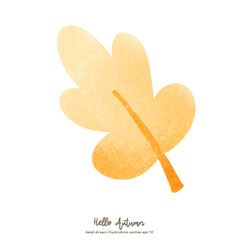 Autumn elements hand drawn in autumn season witn fall plants isolated on white background , illustration Vector EPS 10