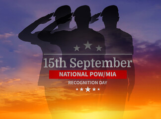 National POW MIA Recognition Day. September 15. USA flag. 3d illustration.