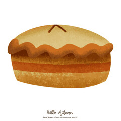 Autumn elements hand drawn in autumn season witn fall plants isolated background , illustration Vector EPS 10