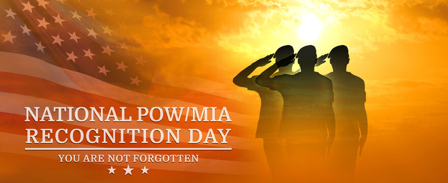 National POW MIA Recognition Day. September 15. USA flag. 3d illustration.