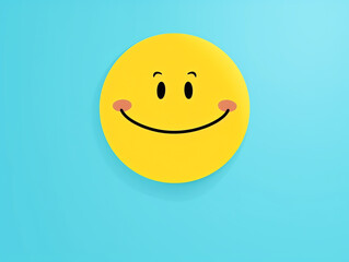 Fototapeta premium World smile day with smile emoji sign on blue background