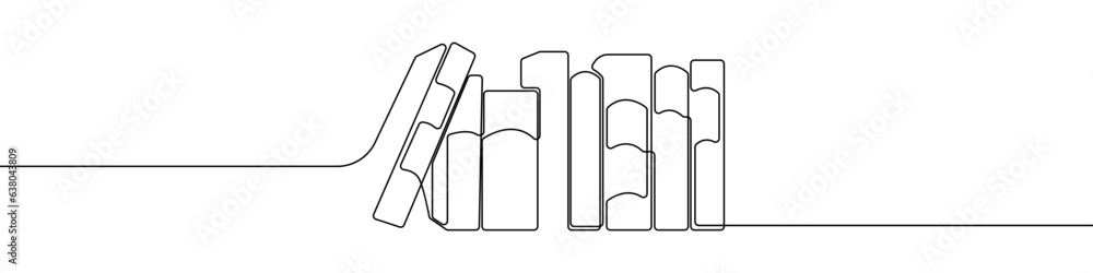 Poster books icon line continuous drawing vector. one line books icon vector background. books icon. contin