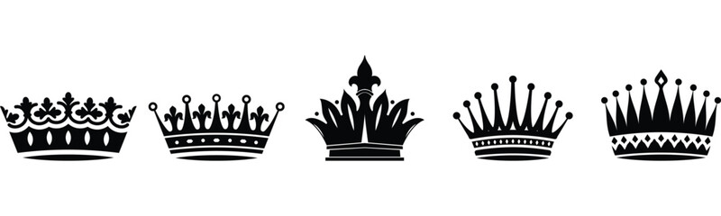 kings crown silhouette set