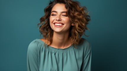 a young woman's face filled with joy
