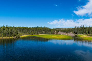 Tranquil lake near Yellowknife, Northwest Territories, Canada
