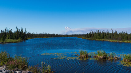 Tranquil lake near Yellowknife, Northwest Territories, Canada