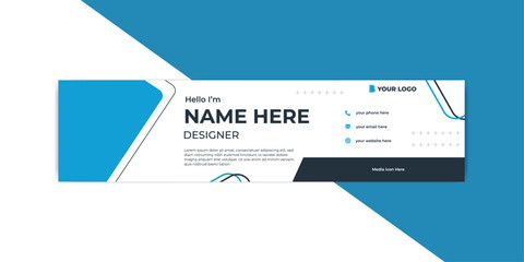 Bule color LinkedIn banner design template
