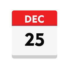 calender icon, 25 december icon with white background	