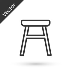 Grey line Chair icon isolated on white background. Vector