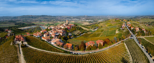 View of Barbaresco, Langhe, Piedmont, Italy