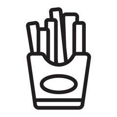 french fries line icon