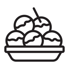 takoyaki line icon