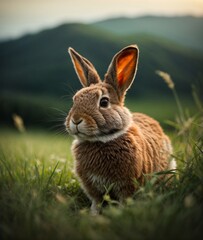 Naklejka na ściany i meble A Rabbit in The Grassland