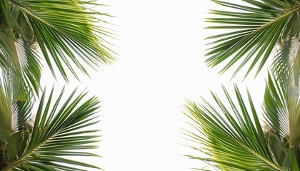 Fototapeta na wymiar palm tree leaves, green palm tree ,Coconut leaves or Coconut fronds, Green plam leaves