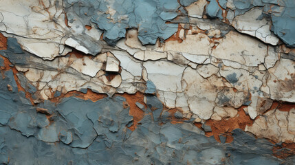 Abstract pattern in the layers of paint on a weathered wall 