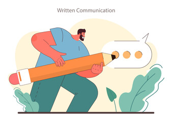 Soft skill development. Character with communication skill. Effective