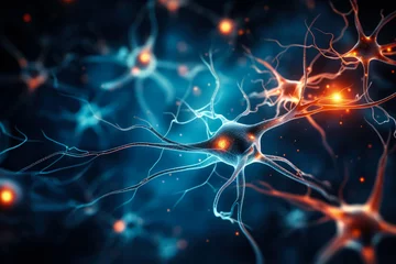 Foto op Aluminium Synapse of neuron cell biology concept  © fotogurmespb