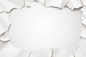 White torn paper piece design isolated on white background 